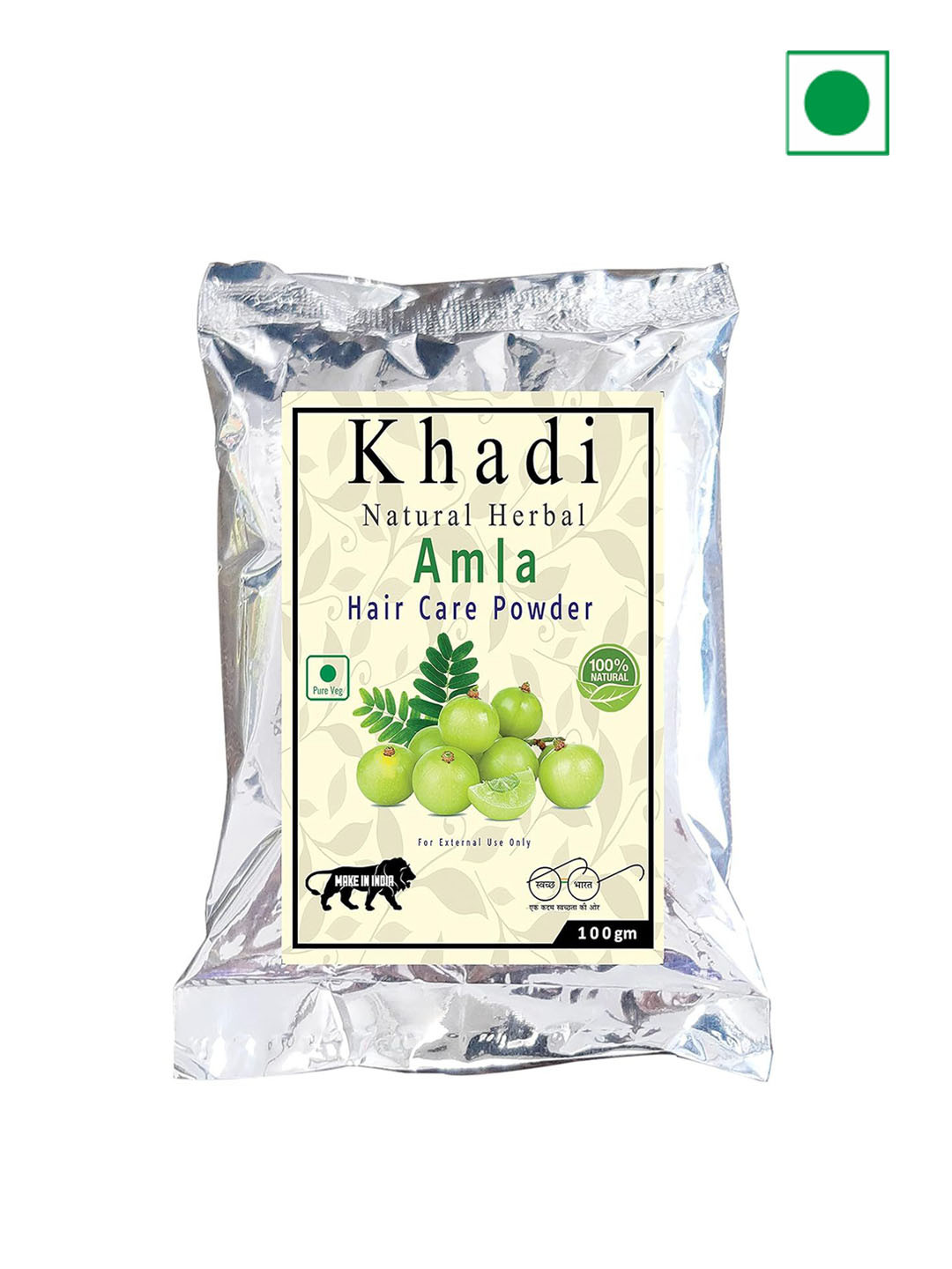 khadi natural herbal Natural Powder Shampoo With Herbal Amla- 100 g