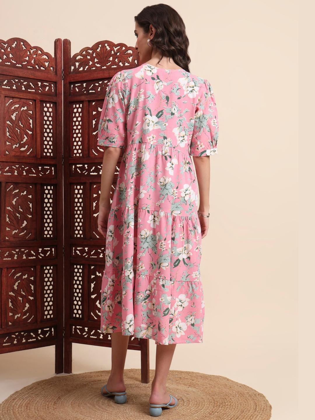 Adi Women Pink Cotton Kurtas