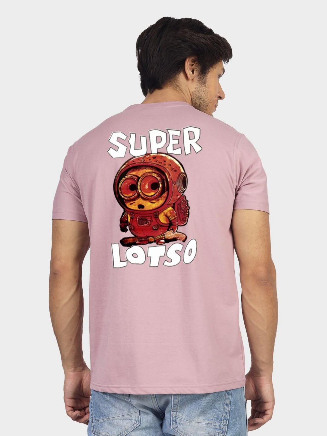 Greylongg Men Lotso Graphic Printed Round Neck Cotton T-shirt