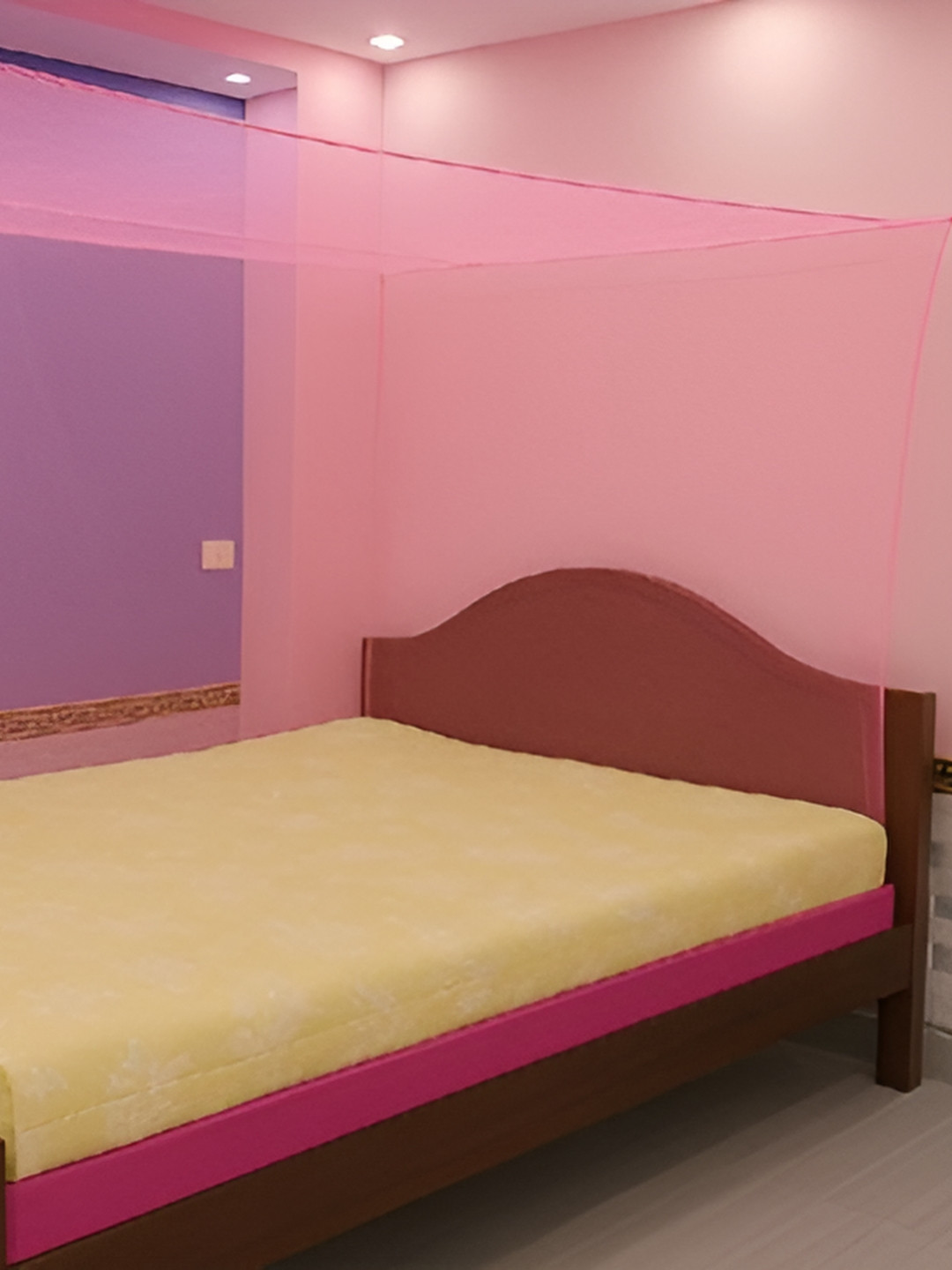 MEHON CRAFT Pink Queen Size Foldable Tent Mosquito Net