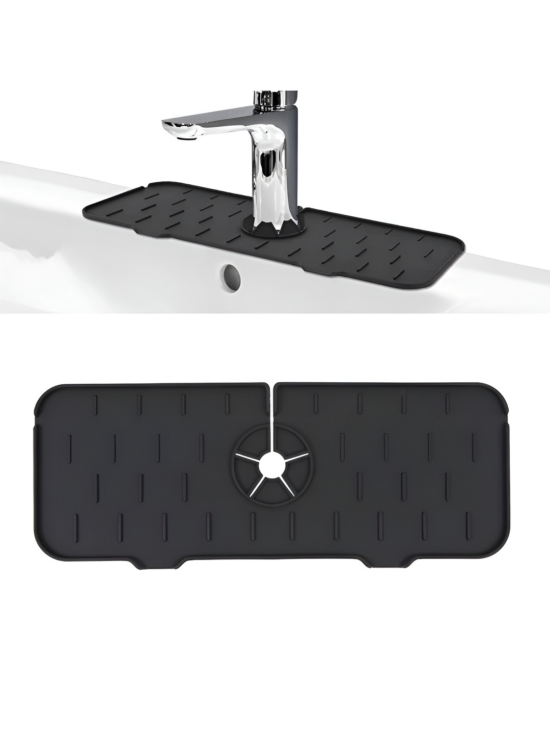 upkaranwale Black Faucet Mat For Kitchen Sink