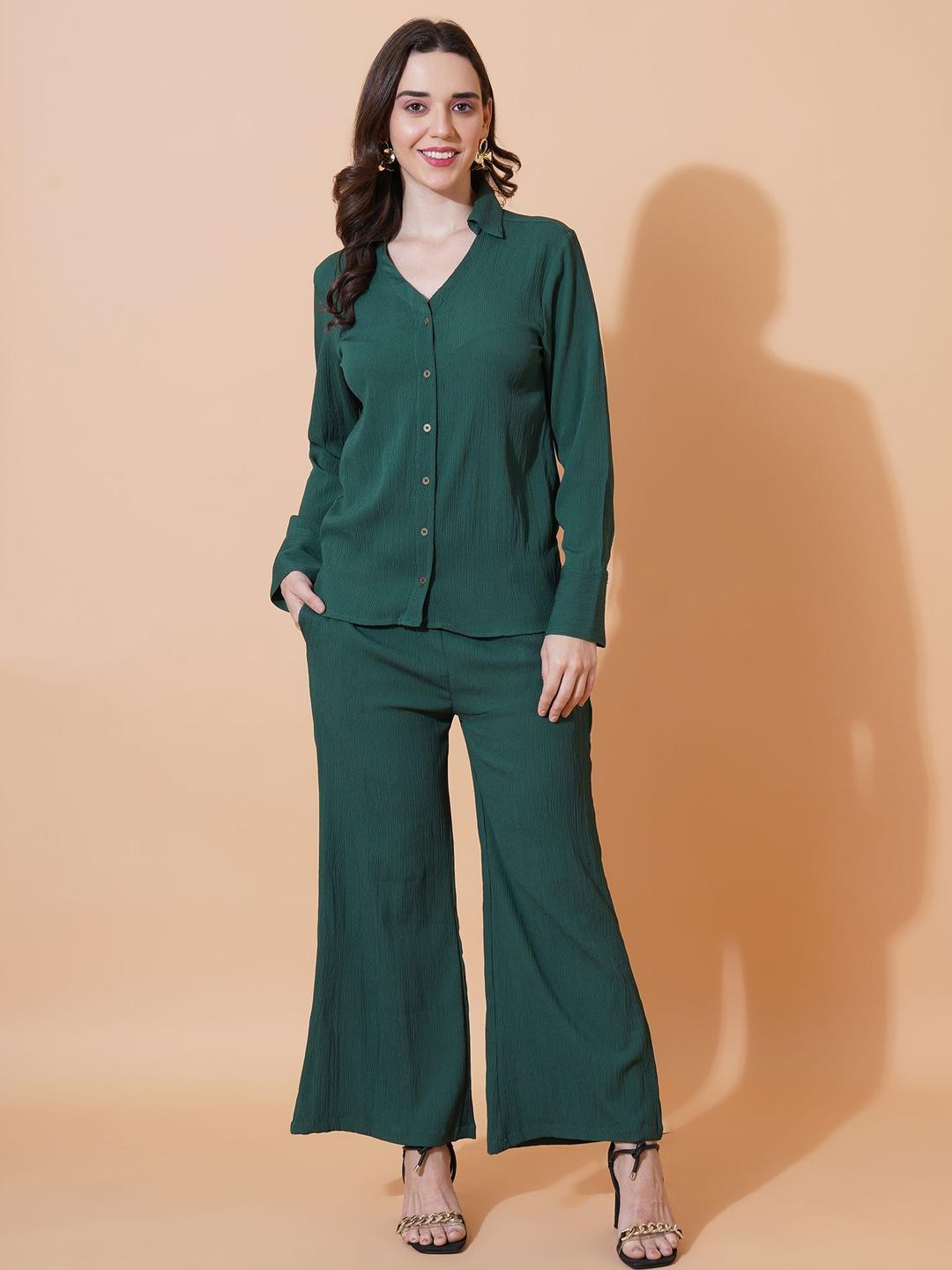 Kasendra Collared Shirt & Palazzo Co-Ord Set