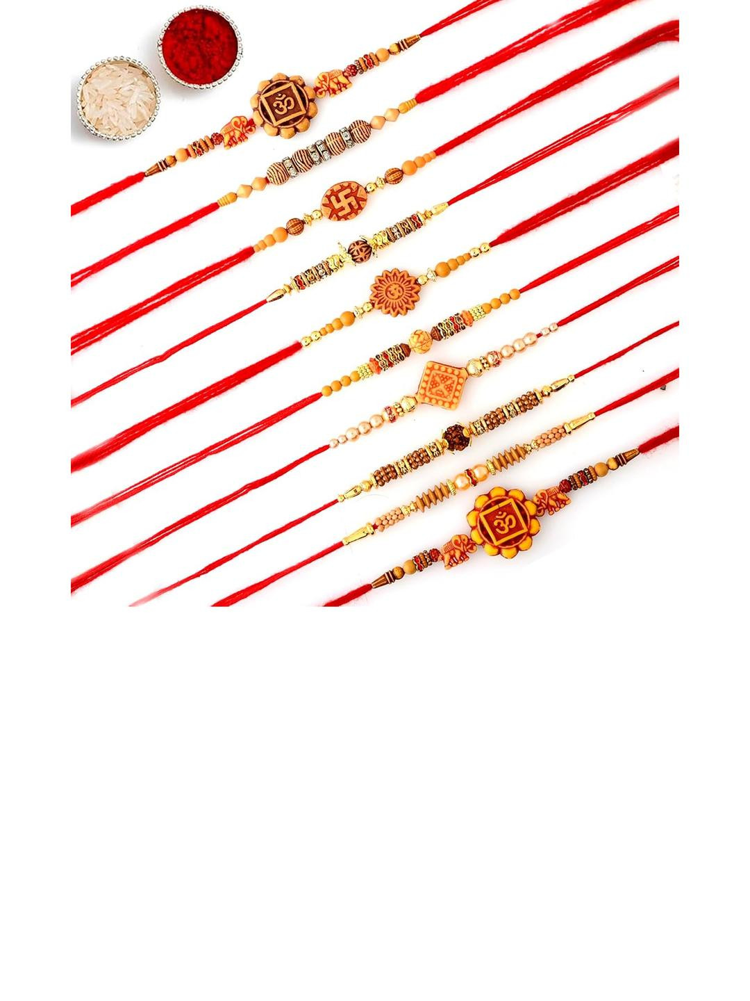 Aadikart Pack of 10 Thread Rakhi