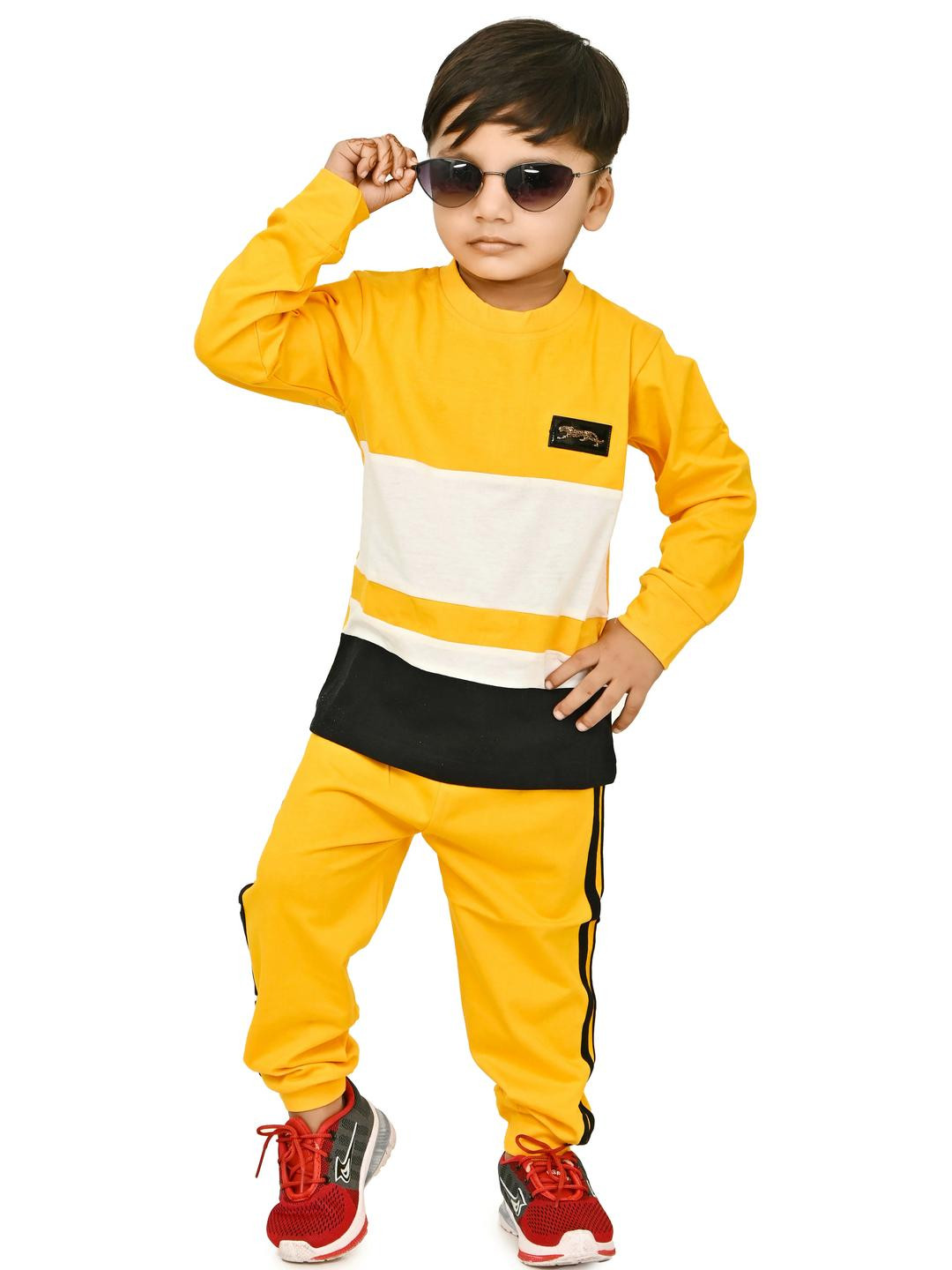 CHANDRIKA Boys Yellow Clothing Set