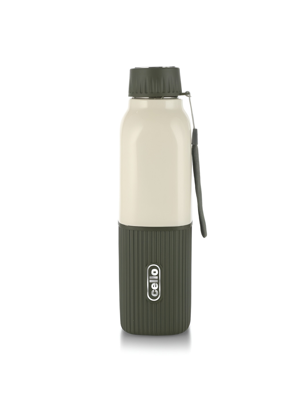 Cello Green & Cream Stainless Steel Colourblocked Insulated Hot & Cold Water Bottle-650ml