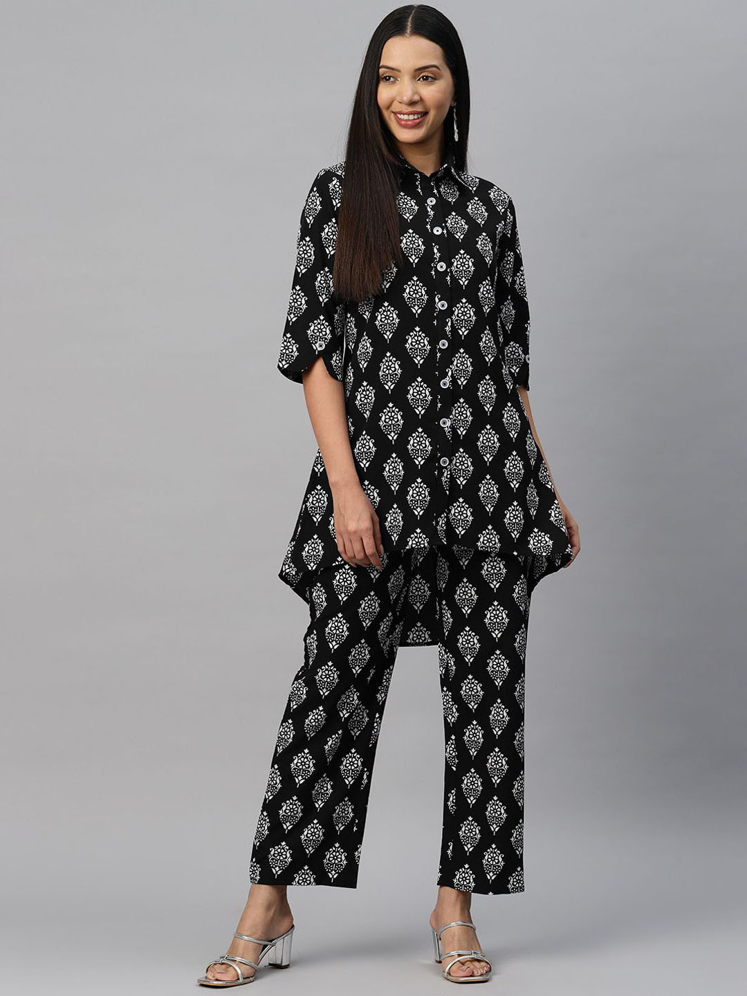 R.Code by The Roadster Life Co. Ethnic Motifs Printed Tunic with Trousers Co-Ords