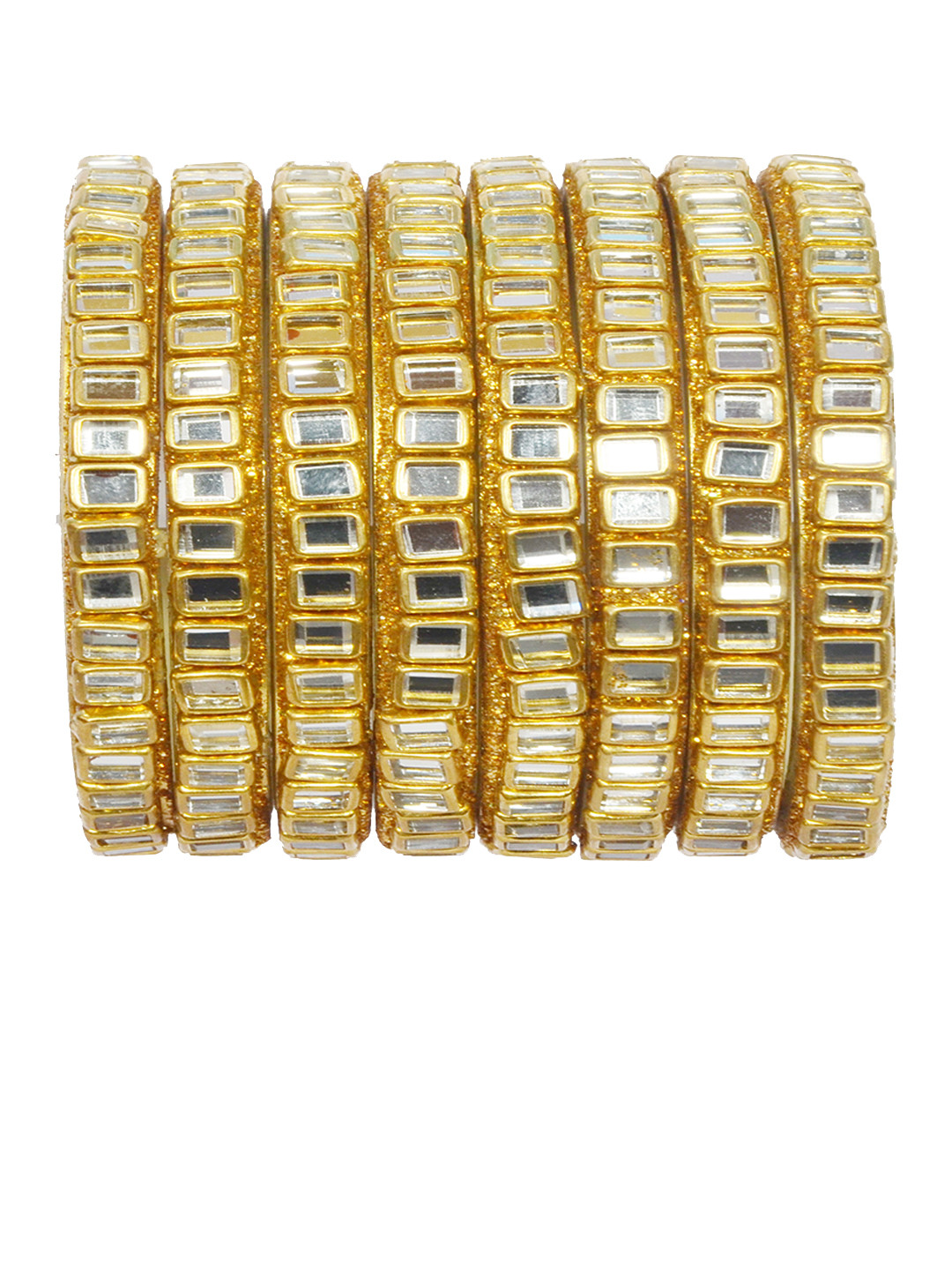 Fashionzara Set Of 8 Kundan Studded Bangle