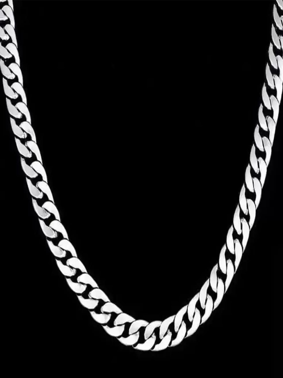 GGE NATURAL ITEM Men Silver-Toned Minimal Link Chain