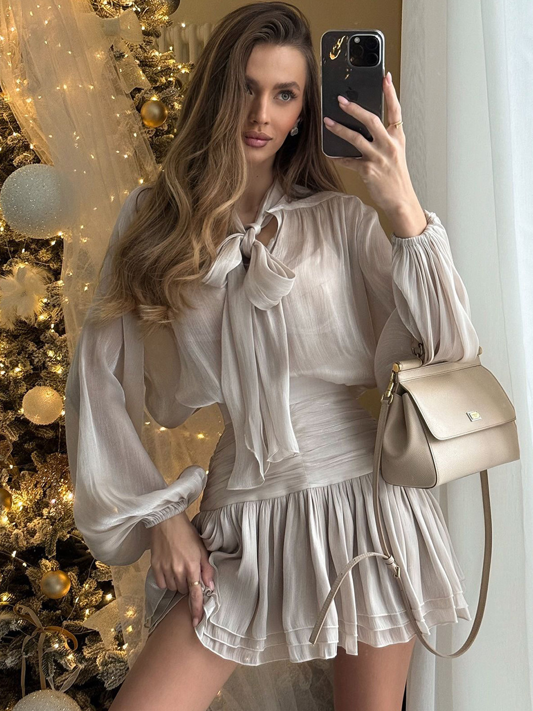 bebe Long Sleeve Top & Skirt Co-Ords