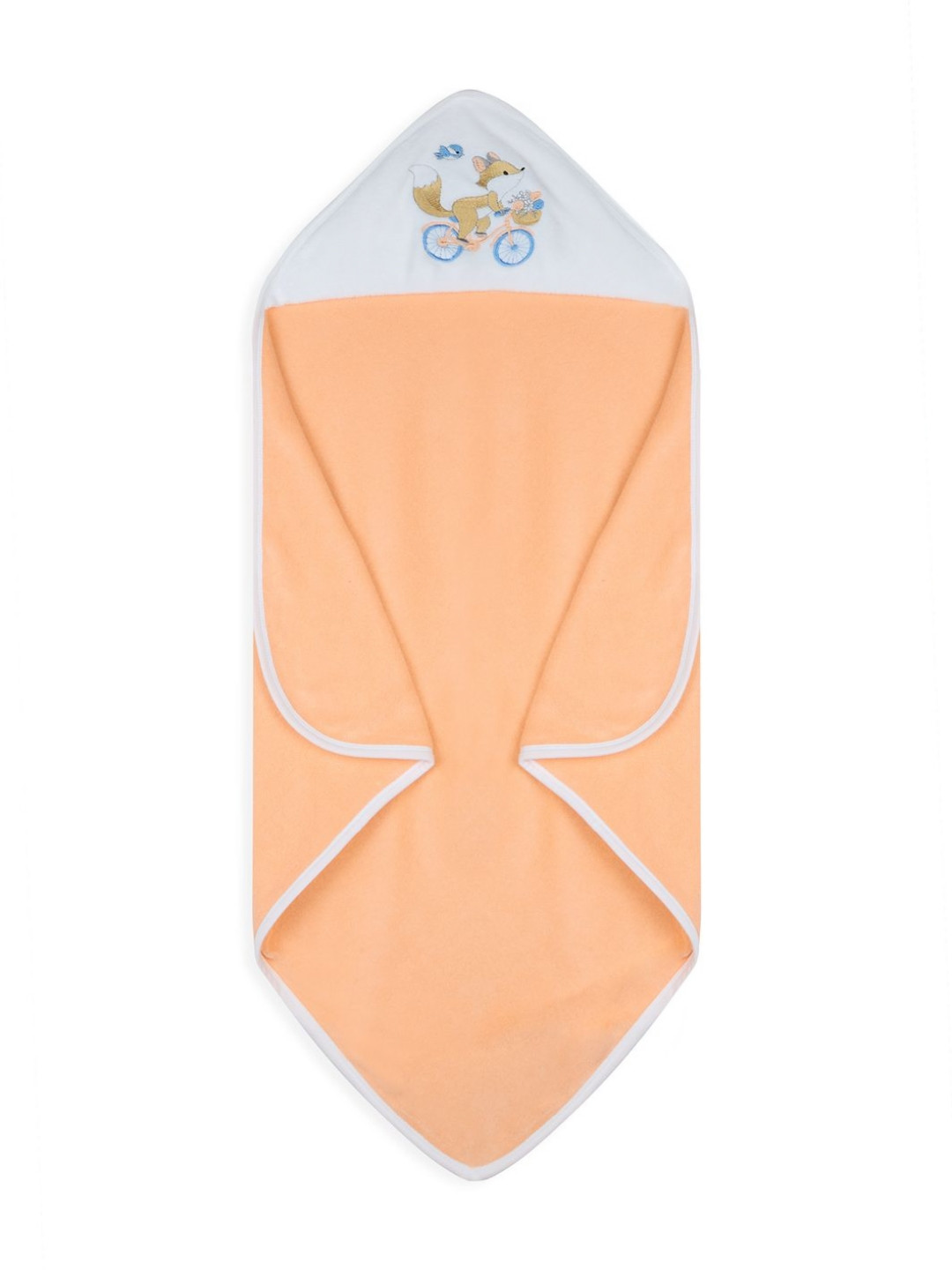 My Milestones Peach-Coloured Miss Marigold Embroidered Terry Cotton 550 GSM Hooded Towel