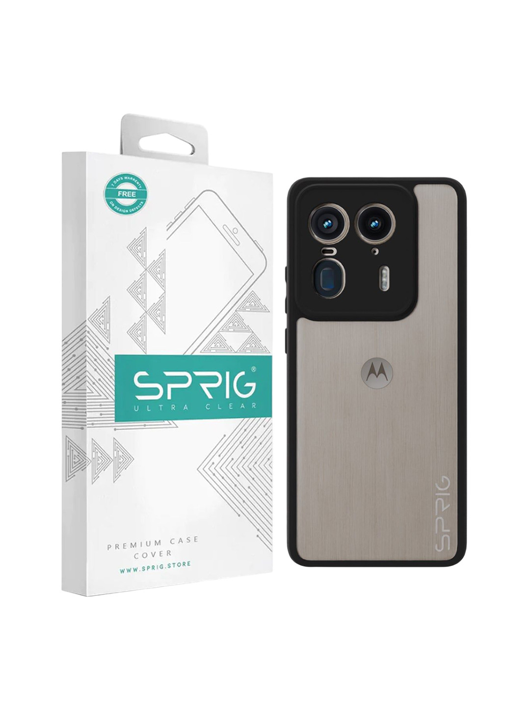 SPRIG Moto Edge 50 Ultra Matte Black Transparent Back Cover