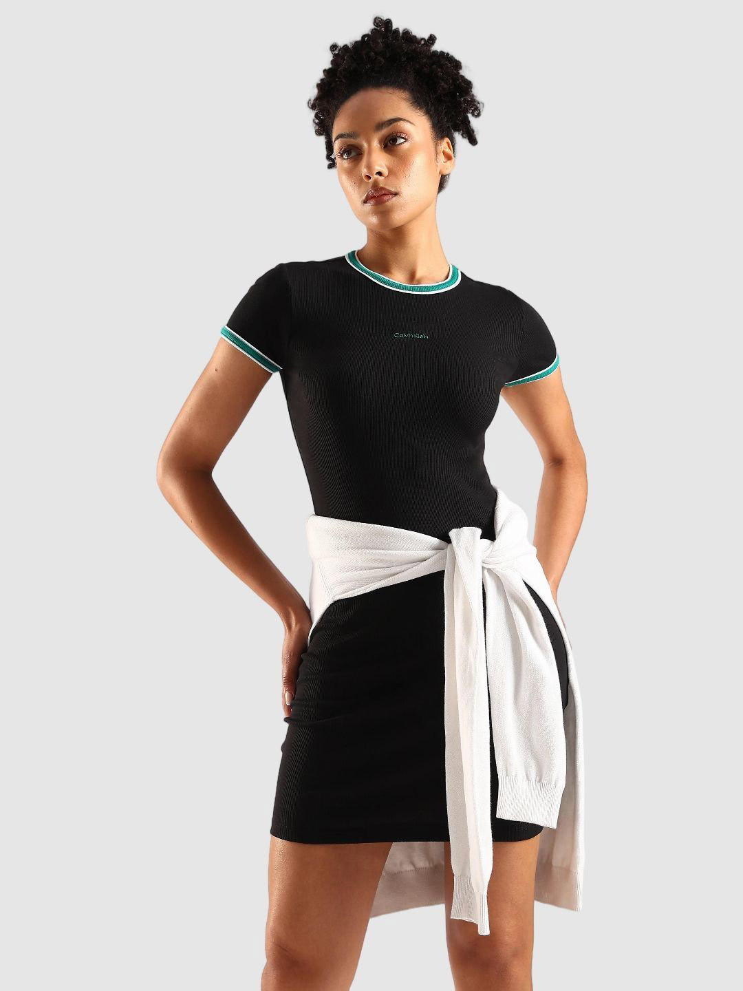 Calvin Klein Jeans Women Ribbed Bodycon Dress