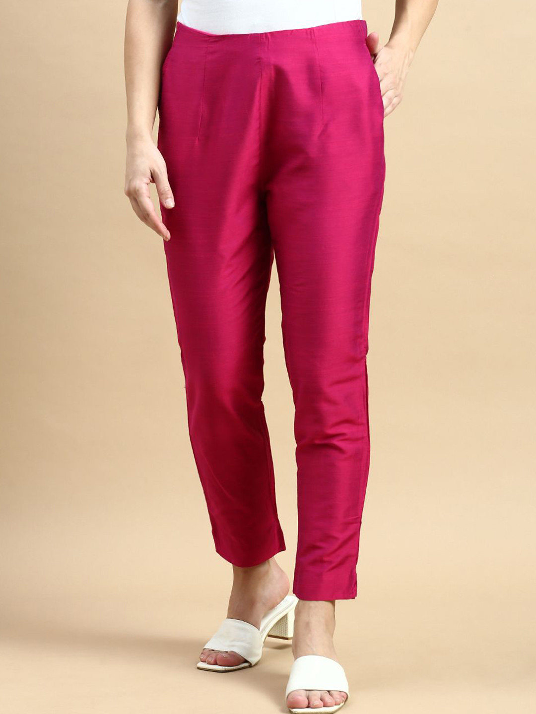 De Moza Women Slip-On Ethnic Cigarette Trousers