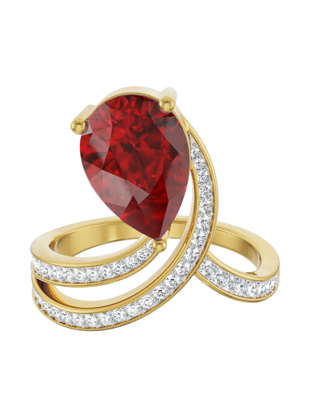Emori 18KT Fiery Gemstone Lab Ring Diamond