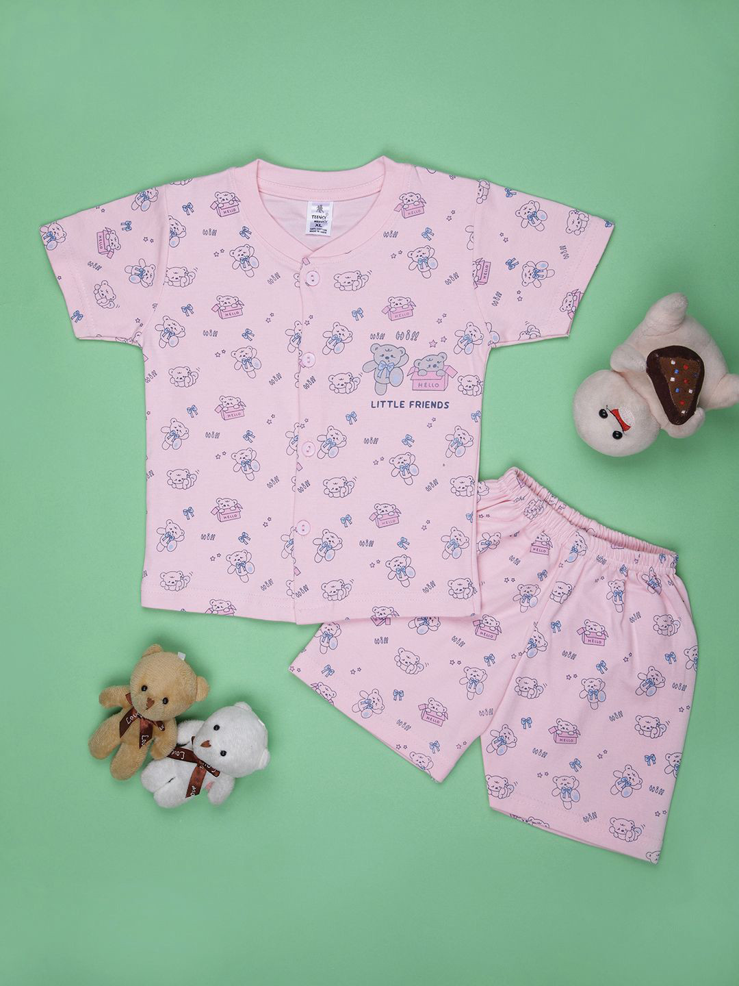 V-Mart Infant Cartoon Printed Round Neck Coordinated Sets