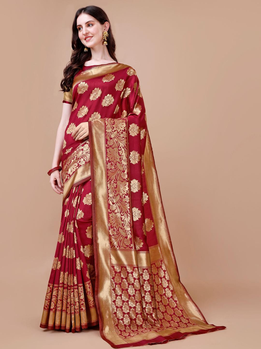 Maroon Bandhan Saree