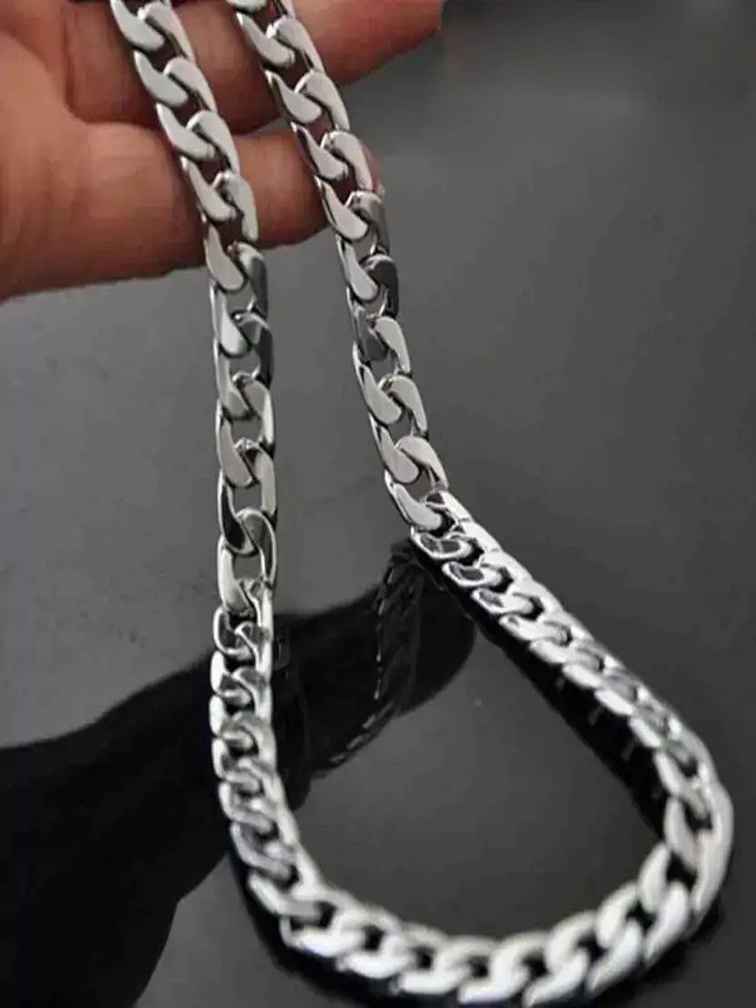Braj bazar Men Silver Toned Minimal Link Chain