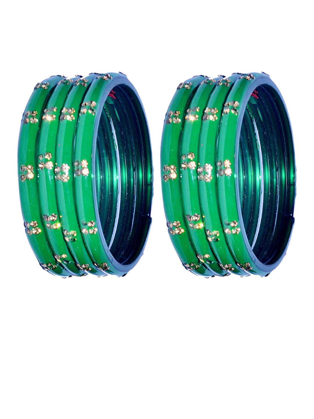 fitonrist Set Of 8 Stone-Studded Bangles