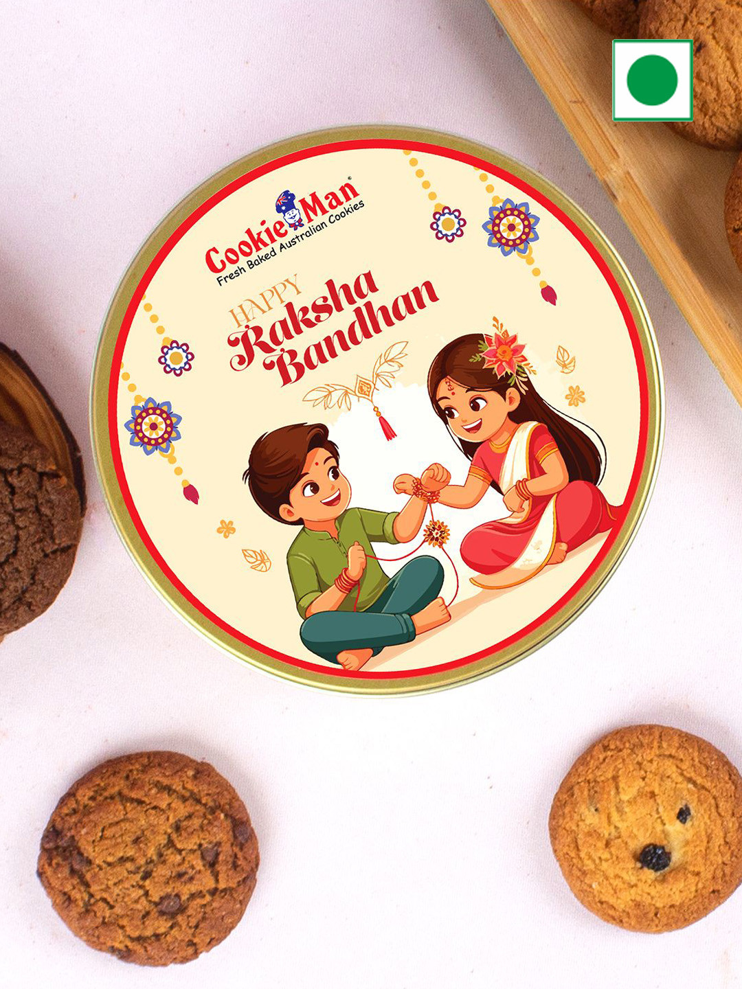 Cookieman Raksha Bandhan Cookies Gift Tin - 300 g