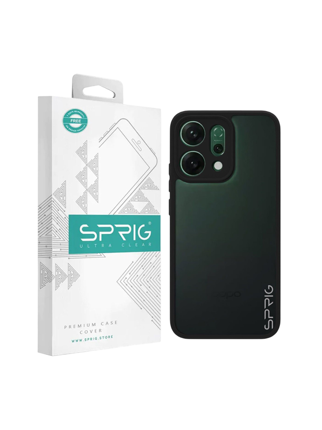 SPRIG Oppo Reno 14 Pro Matte Black Transparent Back Cover