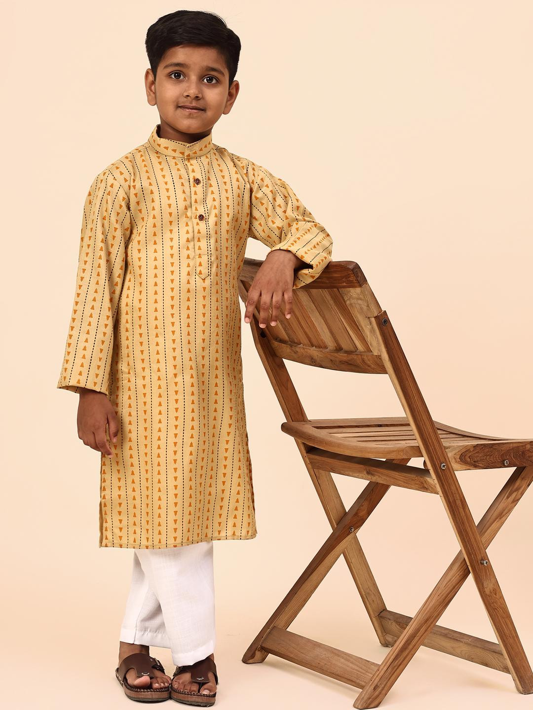Karnam Boys Yellow Blended Kurtas