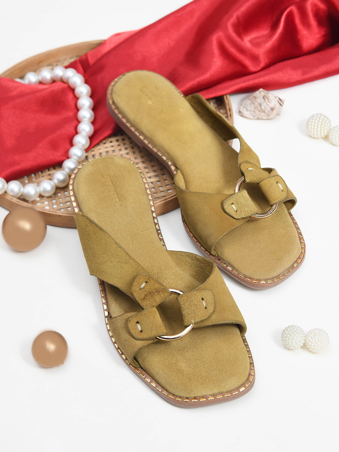 STEPT6 Women Metal Ring Detail Slip On Flats