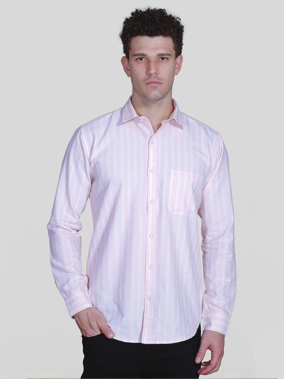 SANE ORIGINALS Sharp Striped Spread Collar Pure Cotton Shirt