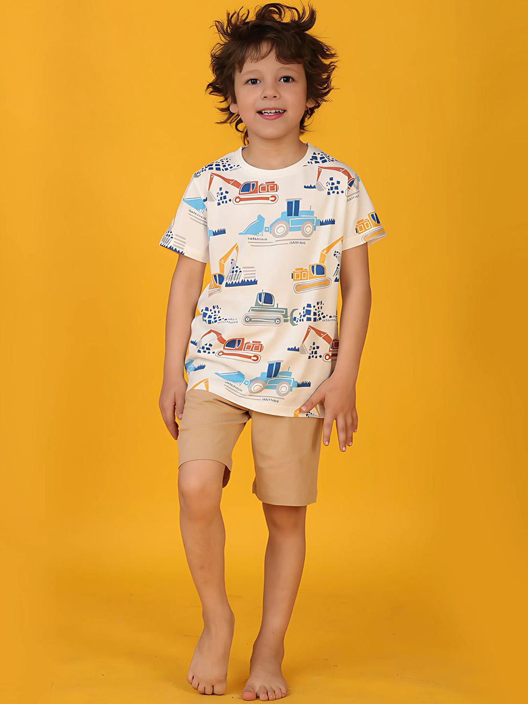 YK Boys Digger Printed Pure Cotton Night Suit