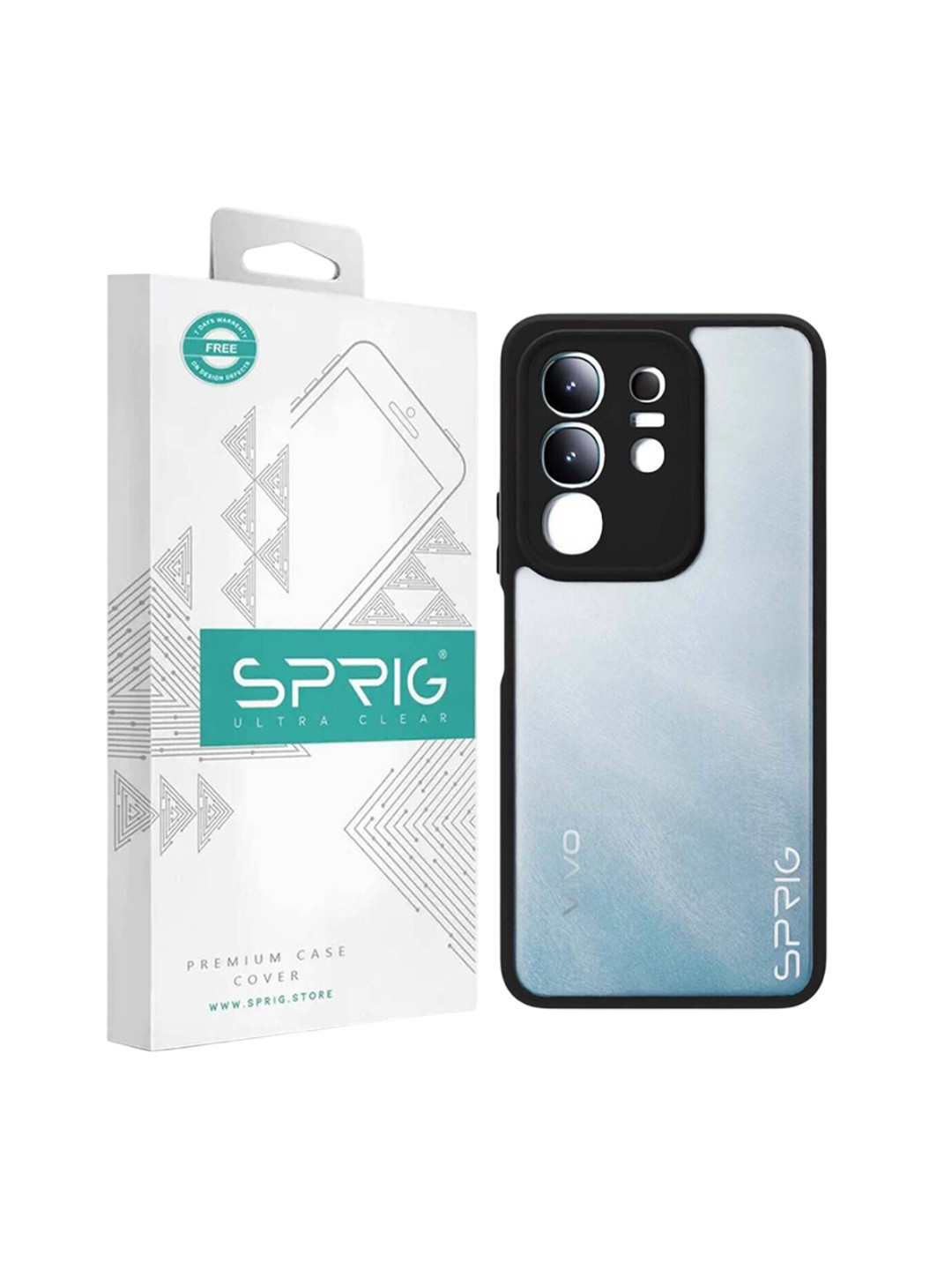 SPRIG vivo T4X Matte Black Transparent Back Cover