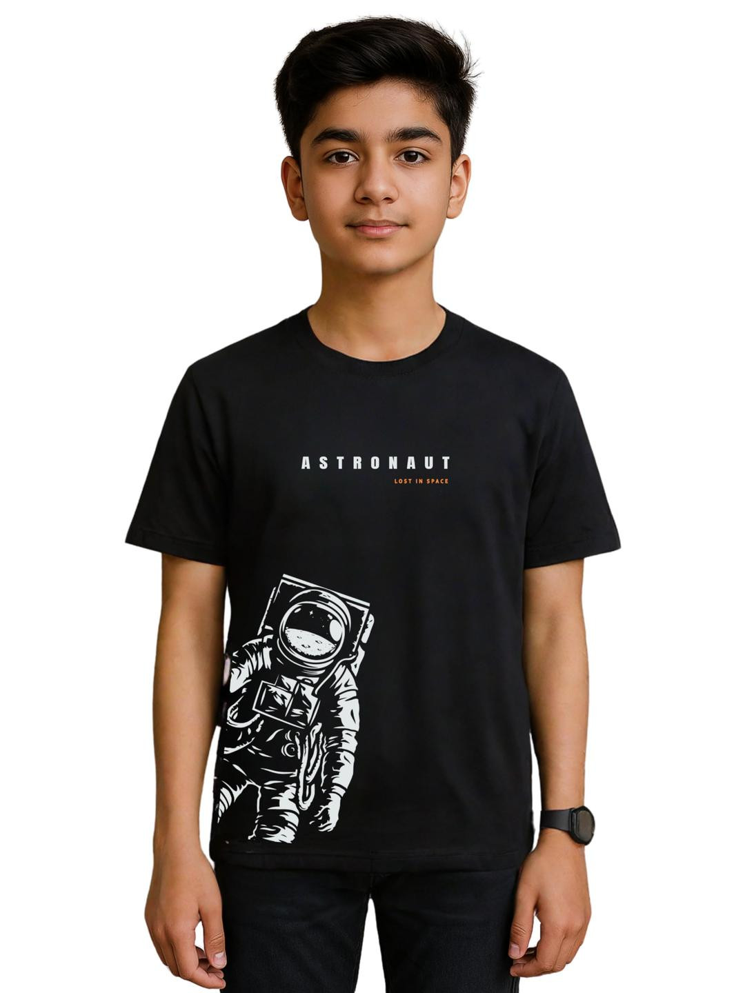 TeeSlix Boys Black Graphic Printed Tshirts