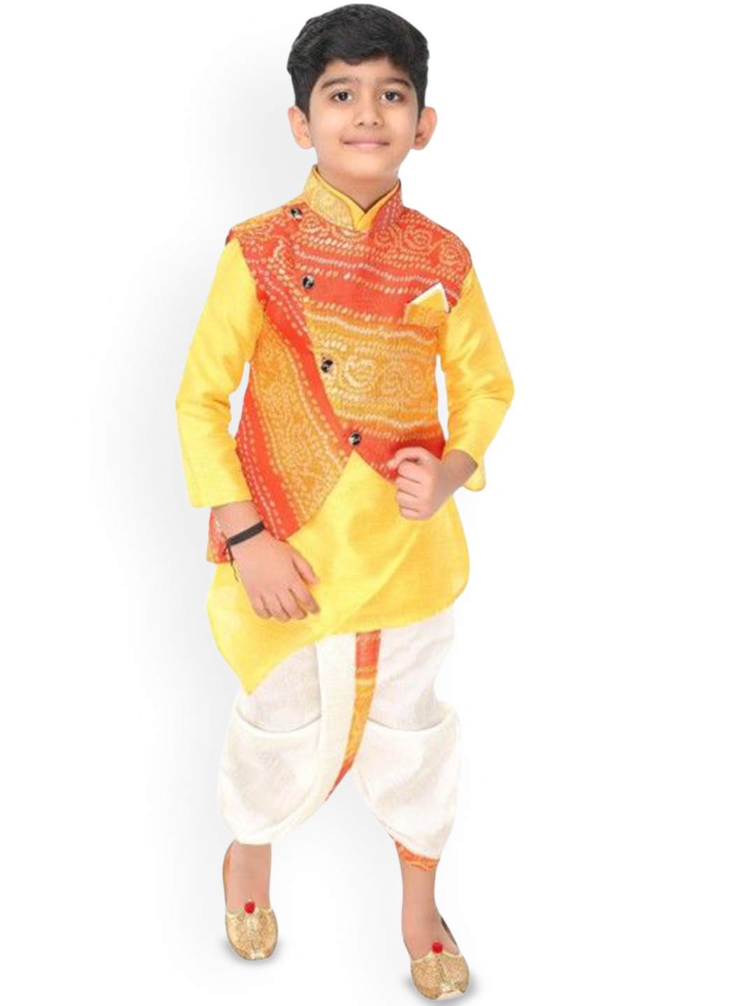 NEW GEN Boys Bandhani Printed Kurta with Dhoti Pants