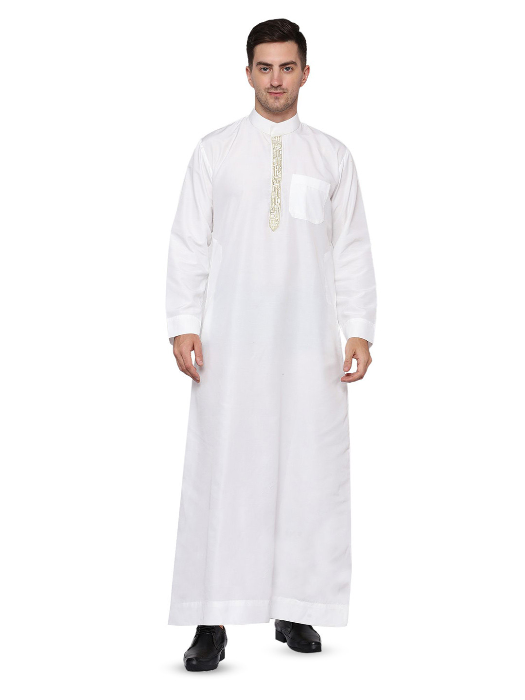 URBAN KANYA Men Embroidered Mandarin Collar Cotton Ankle Length  Kurta