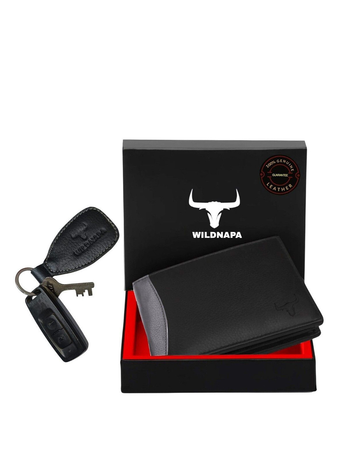 WILDNAPA Men Animal Printed Quilted Leather Two Fold Wallet with SD Card Holder