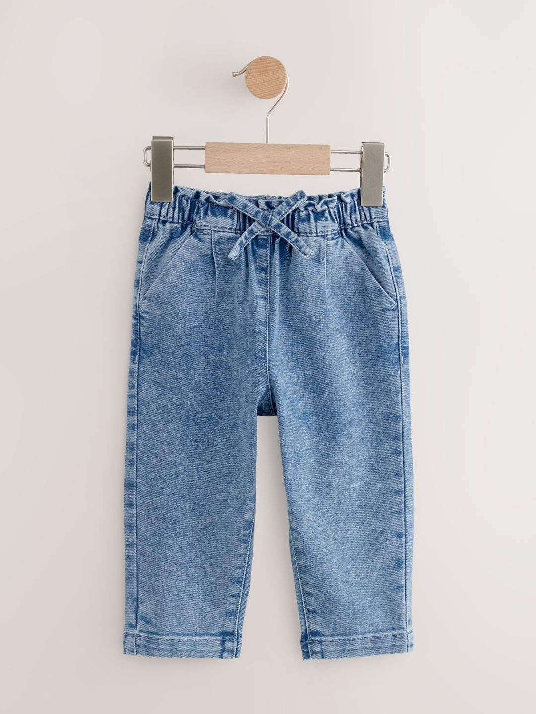 NEXT Girls Straight Fit Tie Waist Jeans with Bow Detail