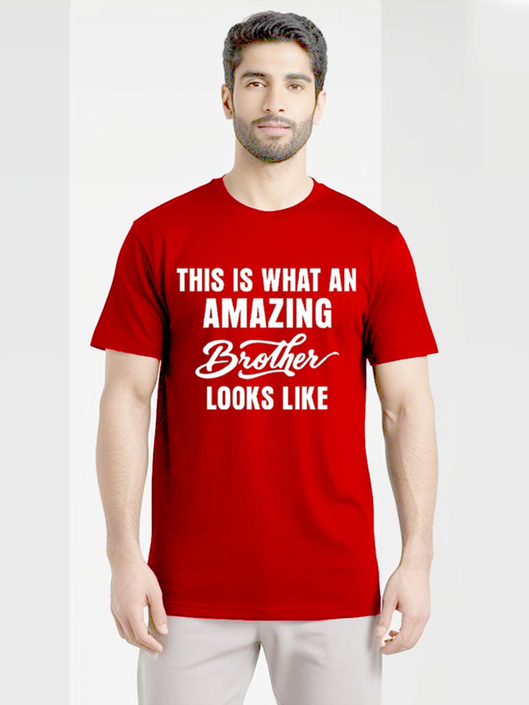 Men's Printed T-Shirt Amazing Brother Looks Like Casual Cotton Tshirt