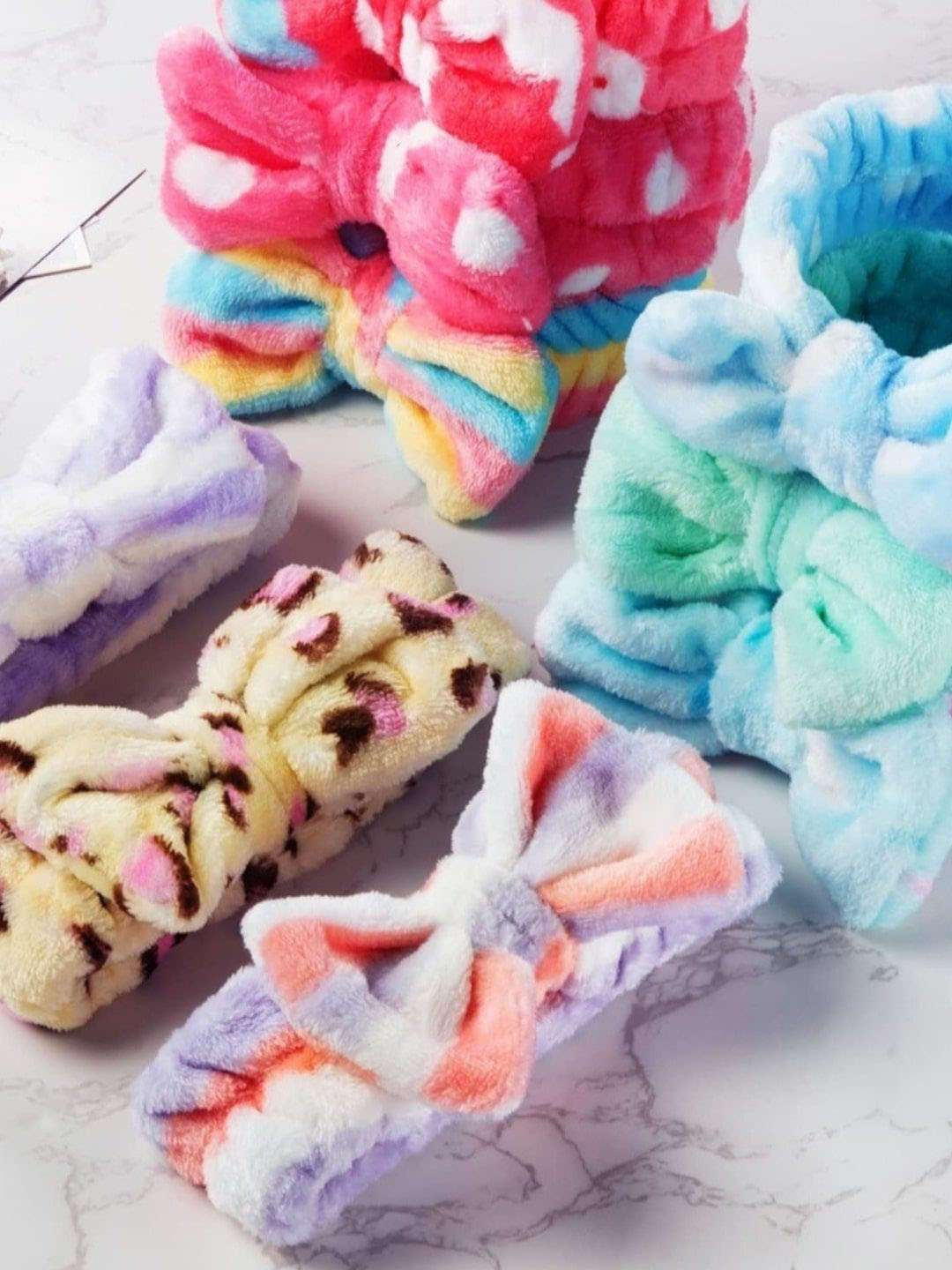 FEELHIGH Women Bow Velvet Elastic Headband