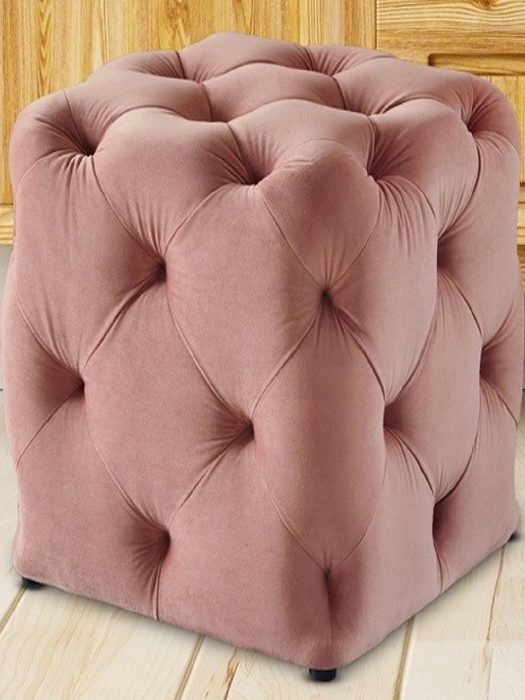 DOE BUCK Wood Velvet Square Ottomans