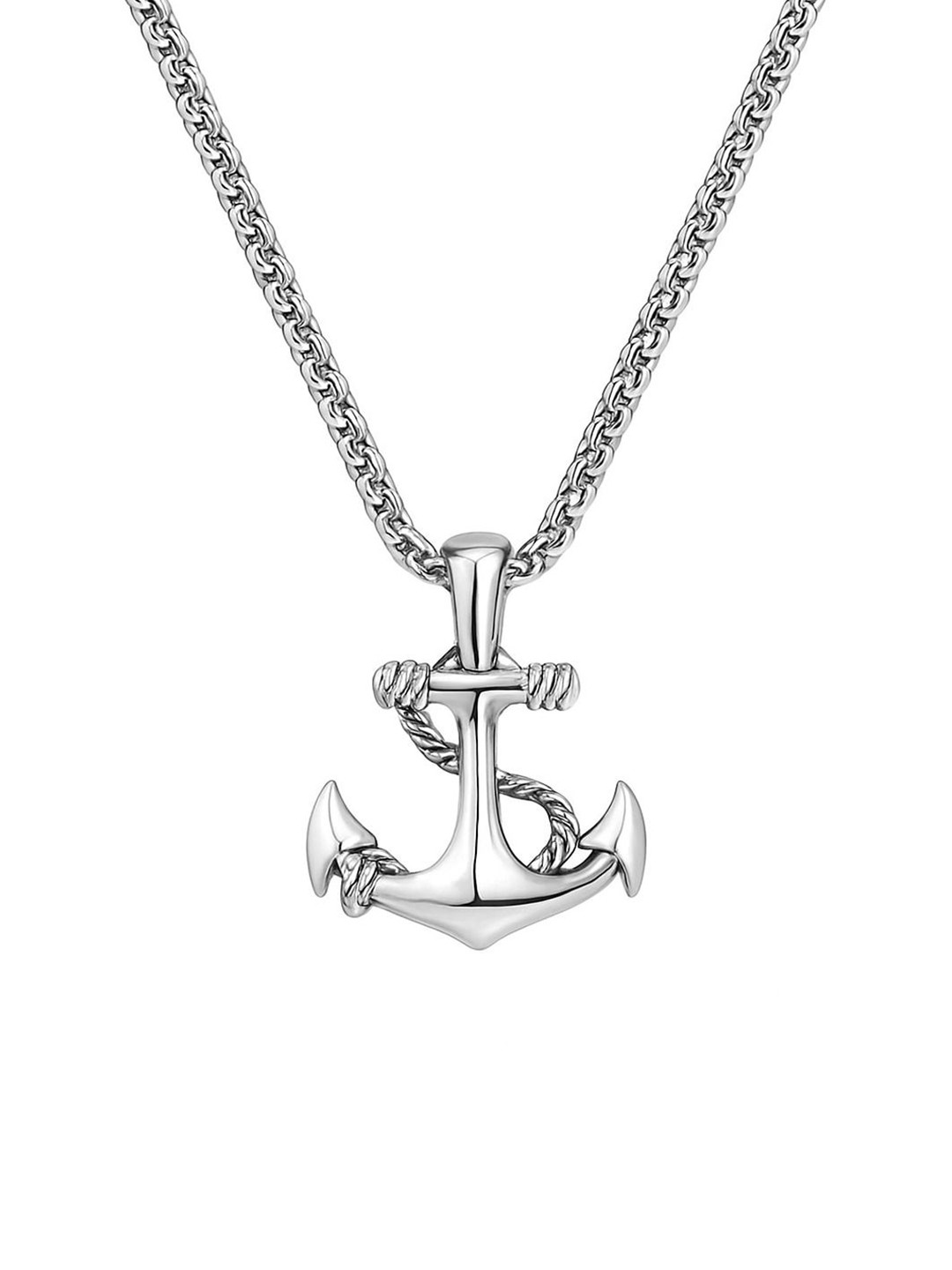 Desai Men Silver-Plated Contemporary Pendant With Chain