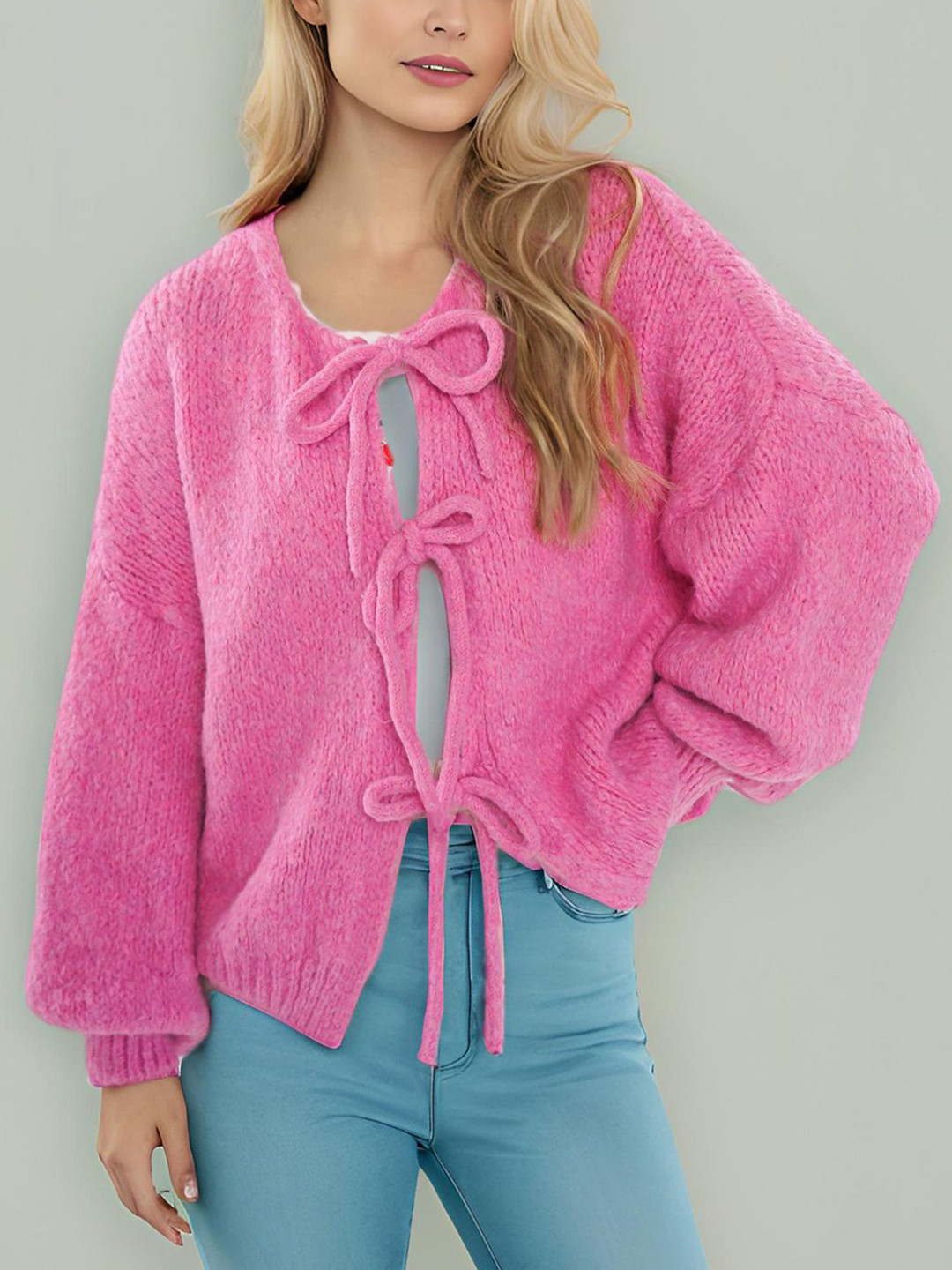 all about you Women Tie Up Sweater