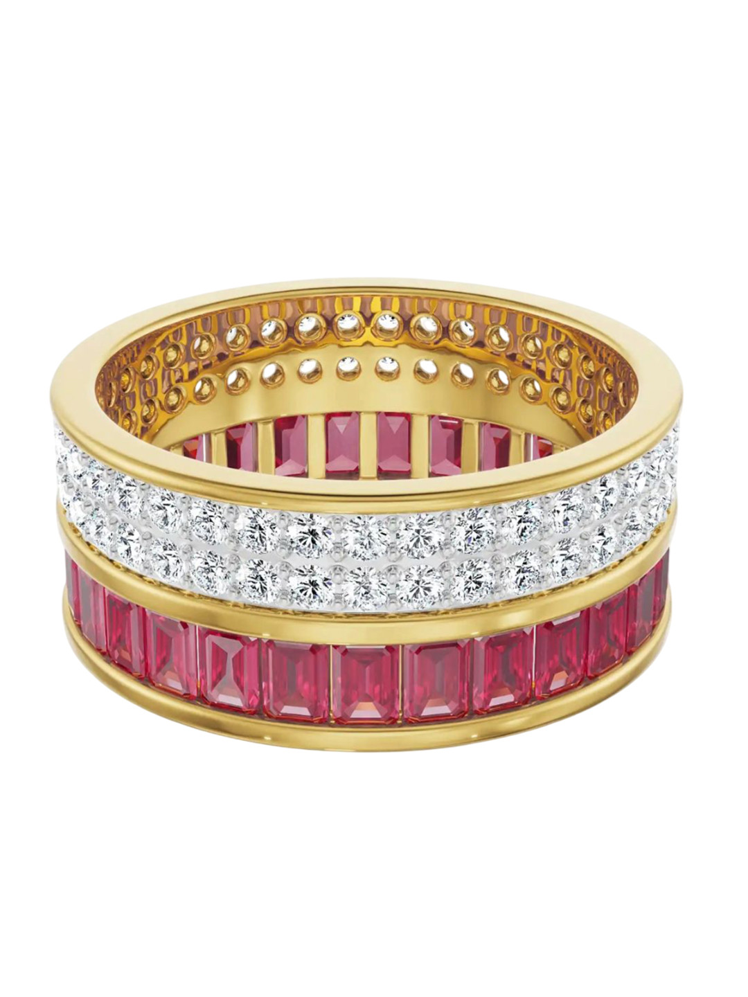 Emori 18KT Drum Ruby Lab  Ring Diamond
