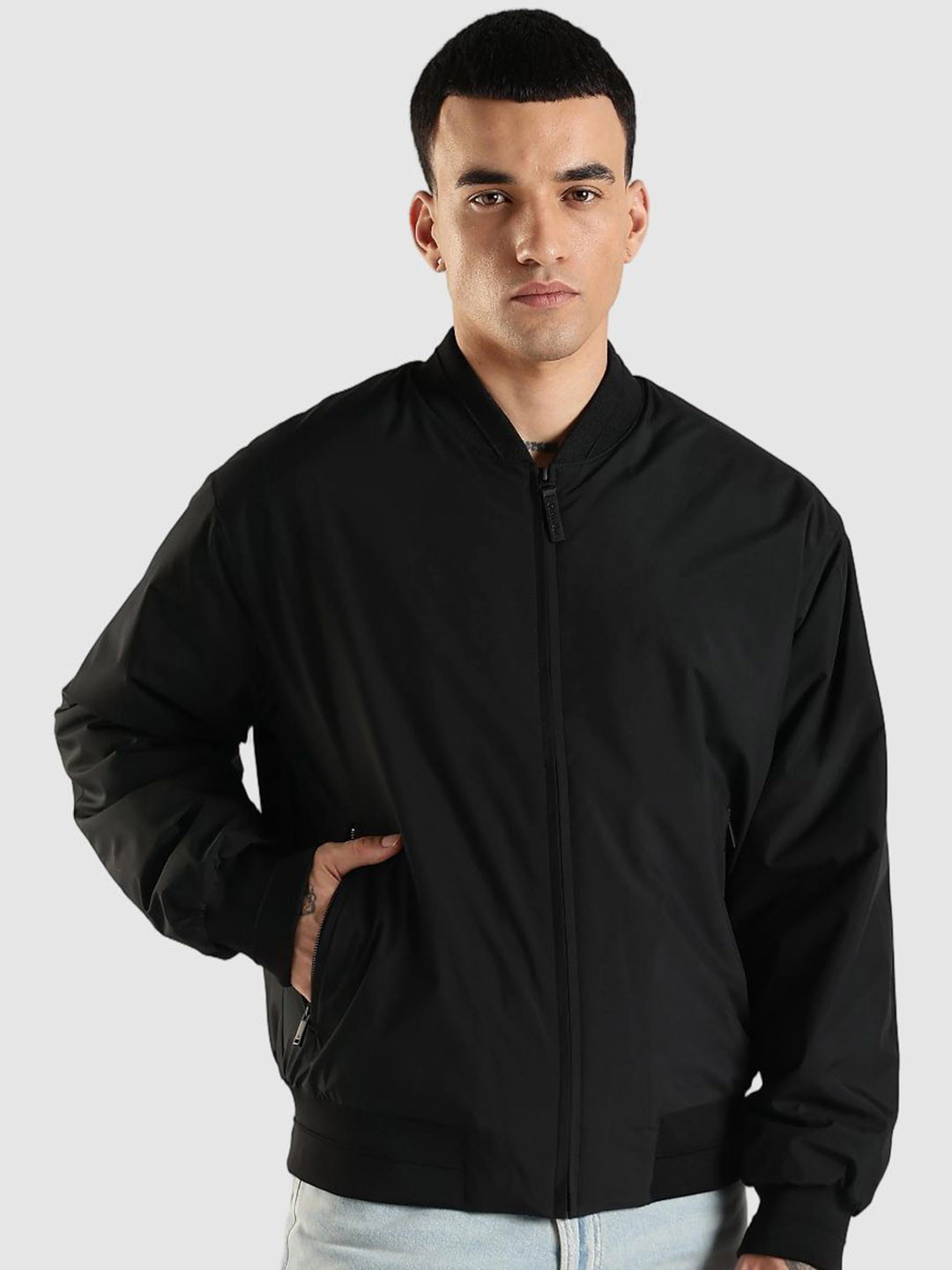 Calvin Klein Jeans Mandarin Collar Bomber Jacket