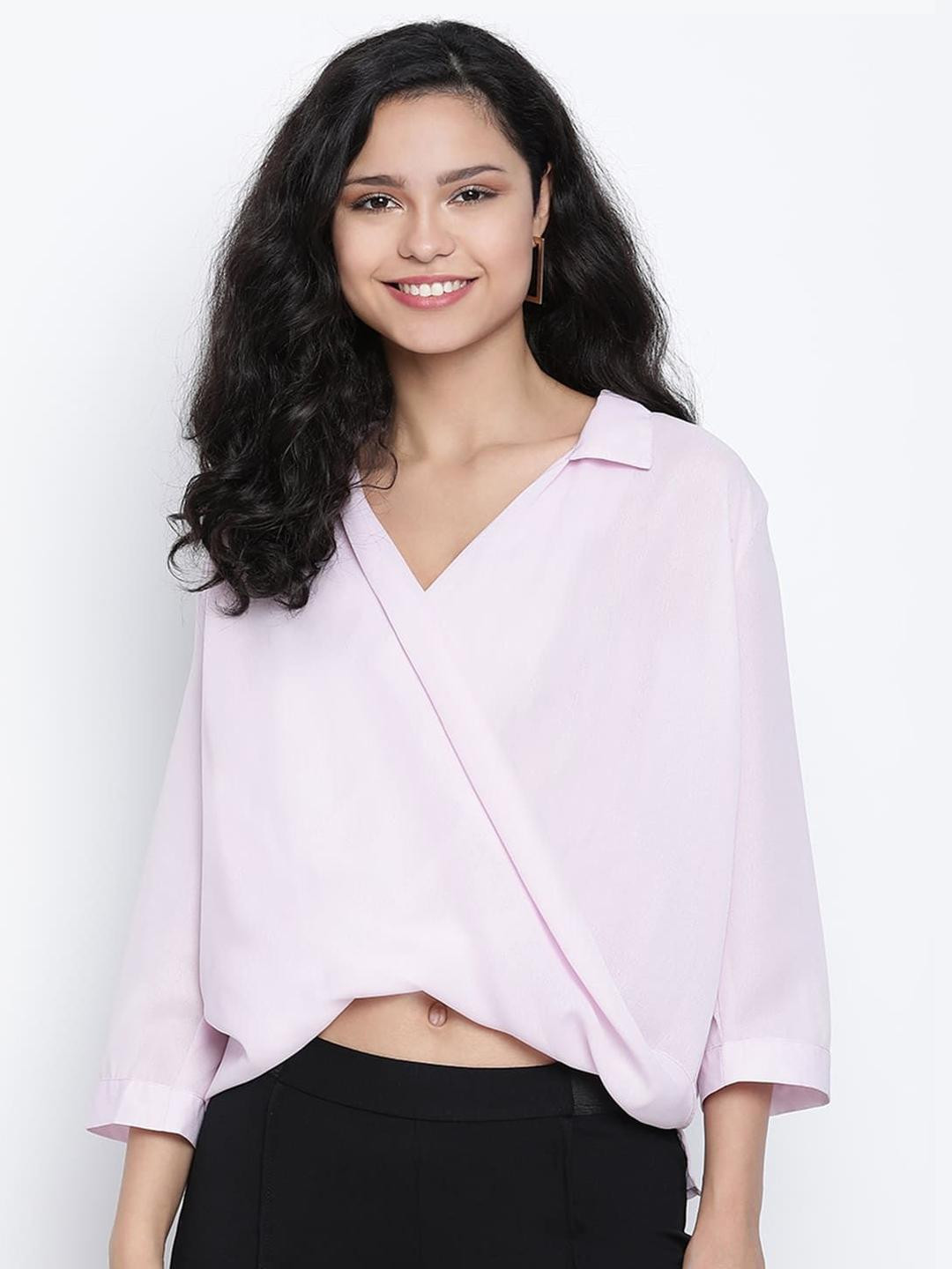 R.Code by The Roadster Life Co. Women Bell Sleeve Wrap Top