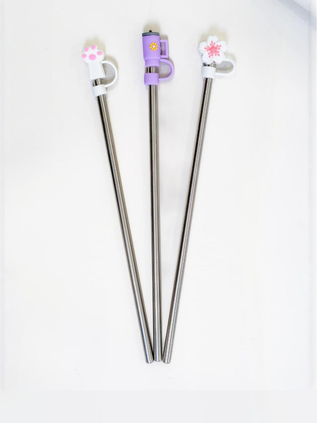 Kixa Unisex Set of 3 Multi Reusable Straw Caps