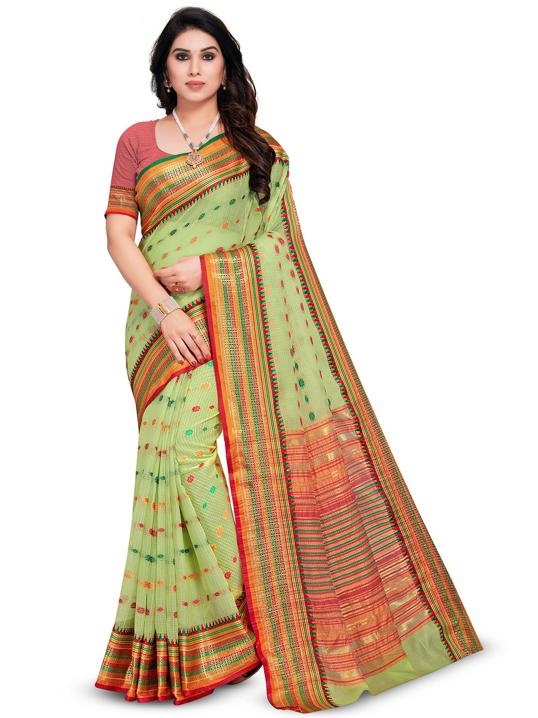 Moda Rapido Kota Doria Cotton Manipuri Saree