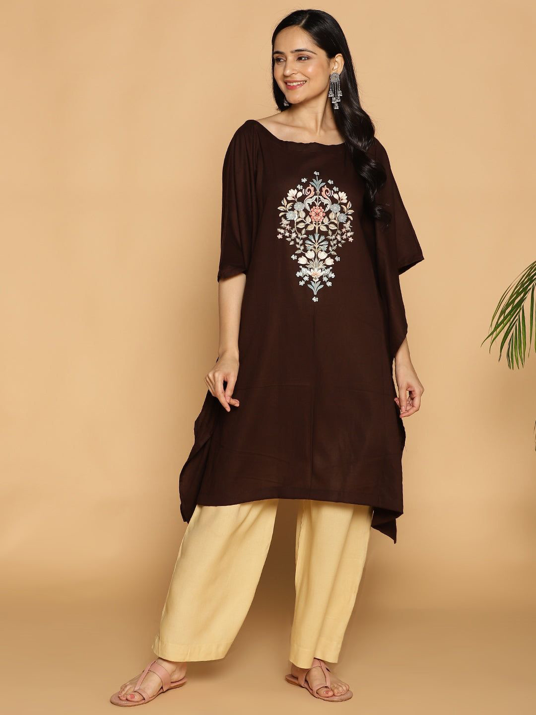 LetsDressUp Coffee Kaftan Kurta
