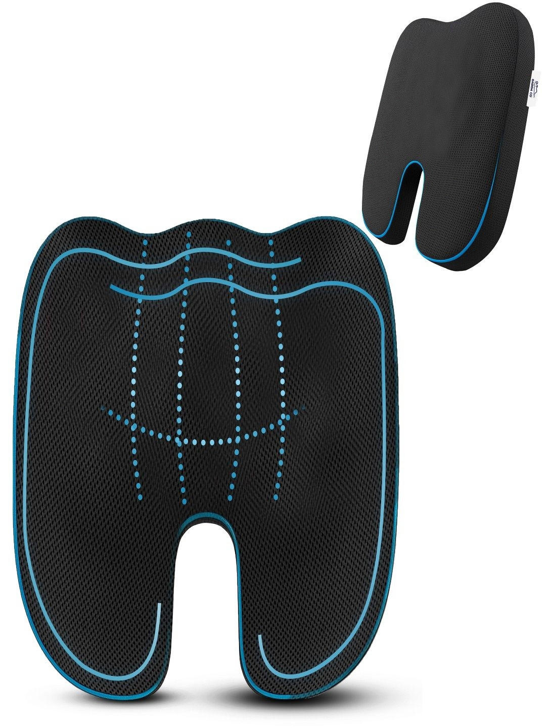 GADDA CO Black Memory Foam Filled Gel Travel Pillow