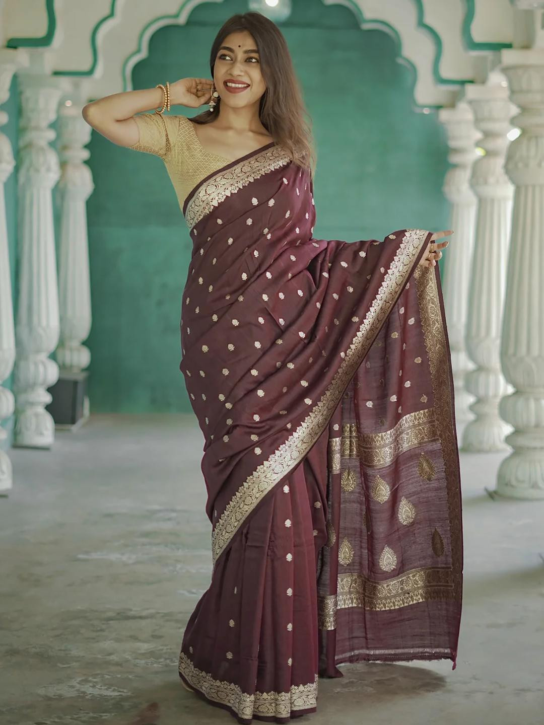 Brown Ginger Saree