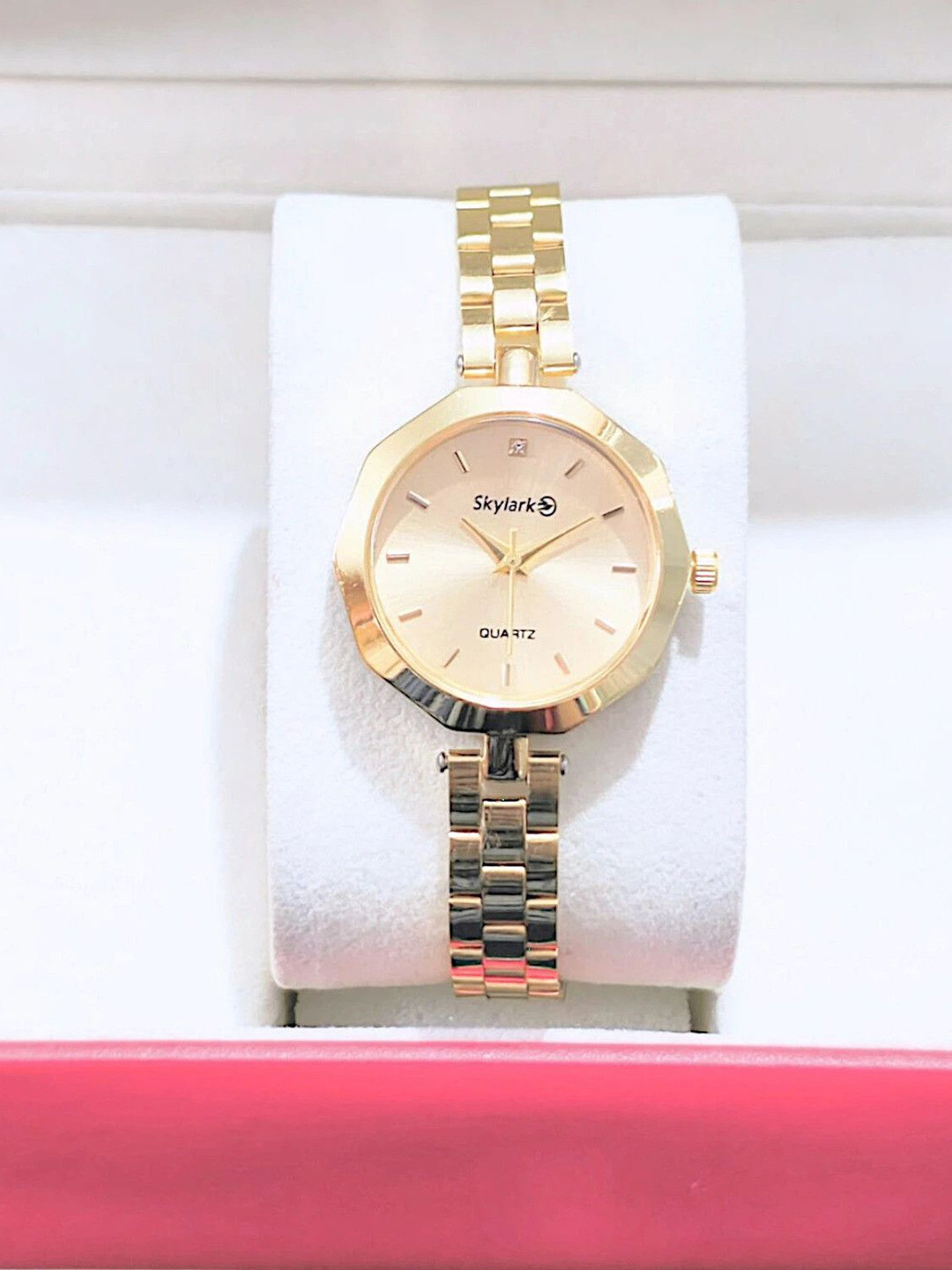 Skylark Women Embellished Dial & Stainless Steel Straps Analogue Watch Goldhex-Gold-2244-1