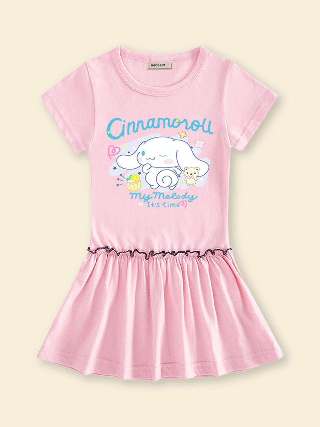 INCLUD Girls Graphics Printed Drop-Waist Dress