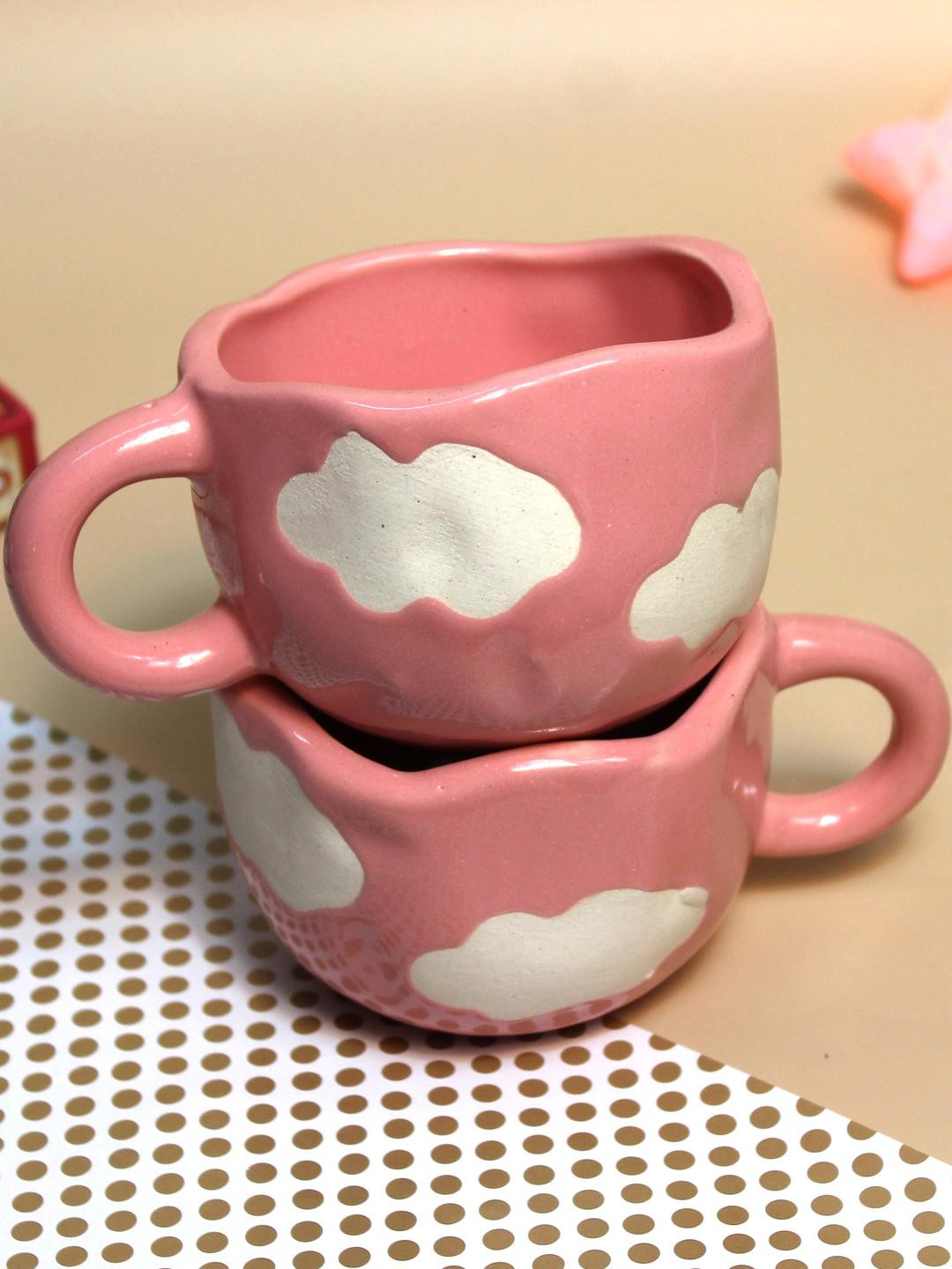 del hogar Pink Ceramic Cups